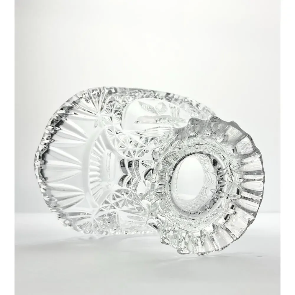 Hofbauer “Byrdes” Large Cut Crystal Deep Handled Basket 10 1/2”
